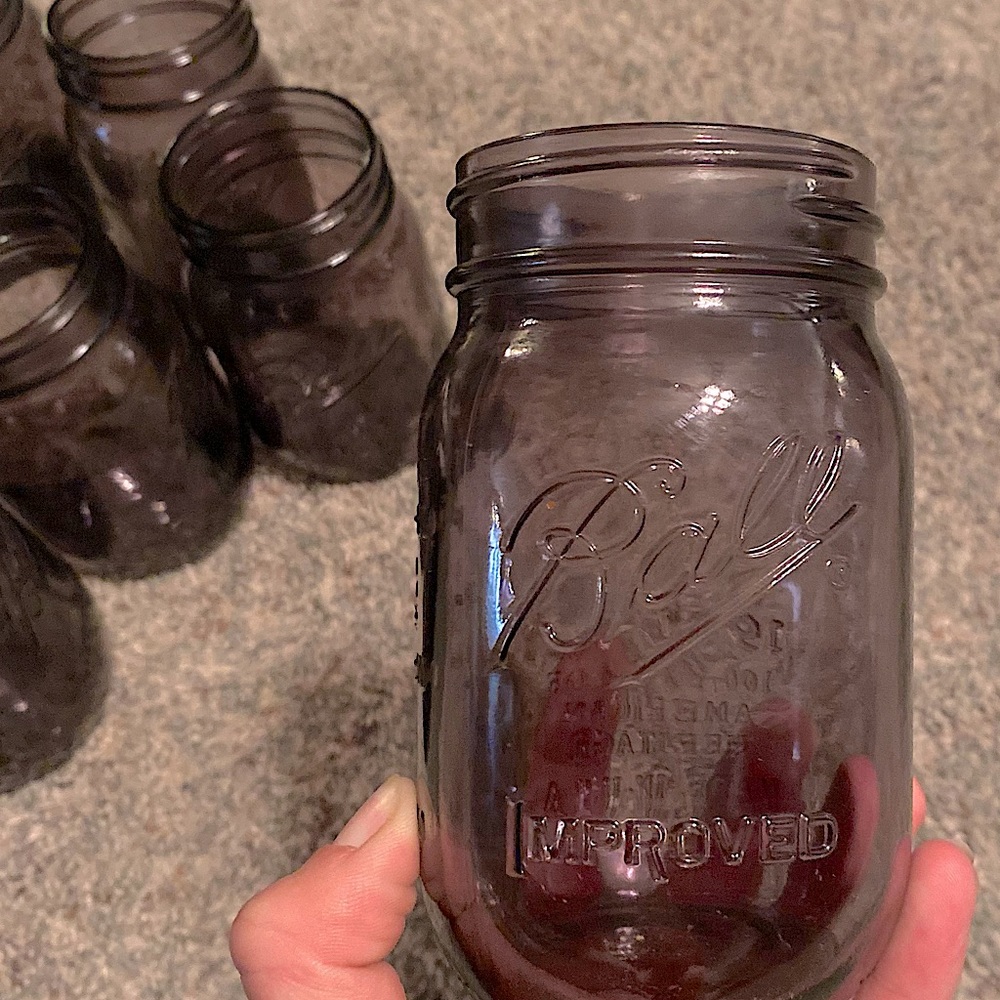 Purple drinking cups